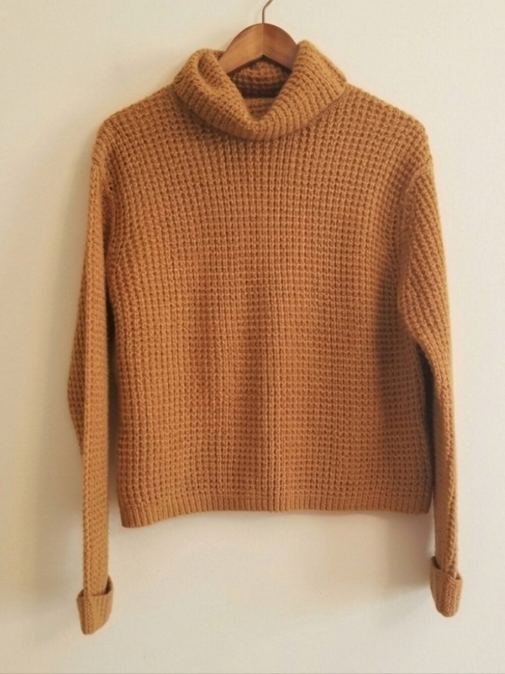 Pink Rose Chunky Camel Turtleneck Sweater